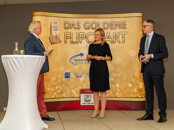 Moderatorenteam beim Goldenen Flipchart